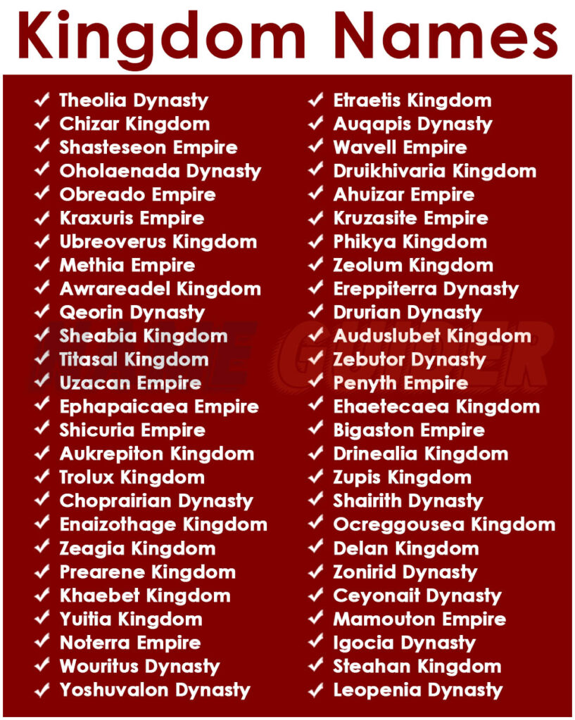 200 Kingdom Names Ideas And Suggestions Name Guider