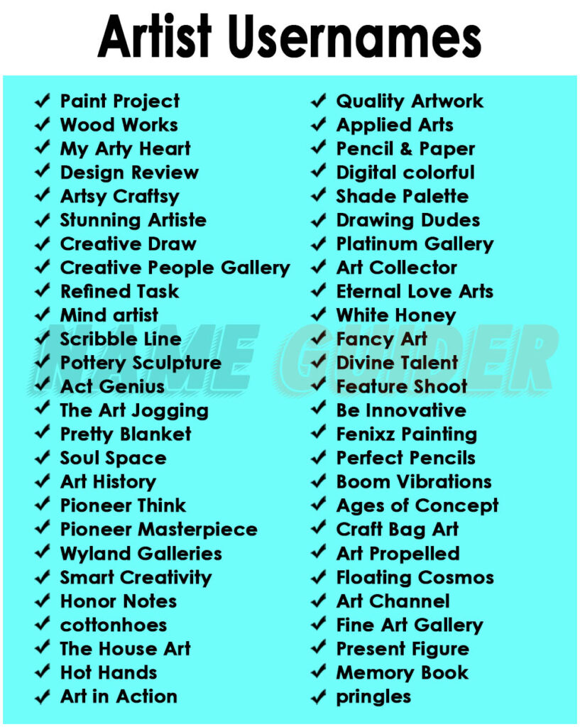 520 Cool Art Names For Instagram Name Guider