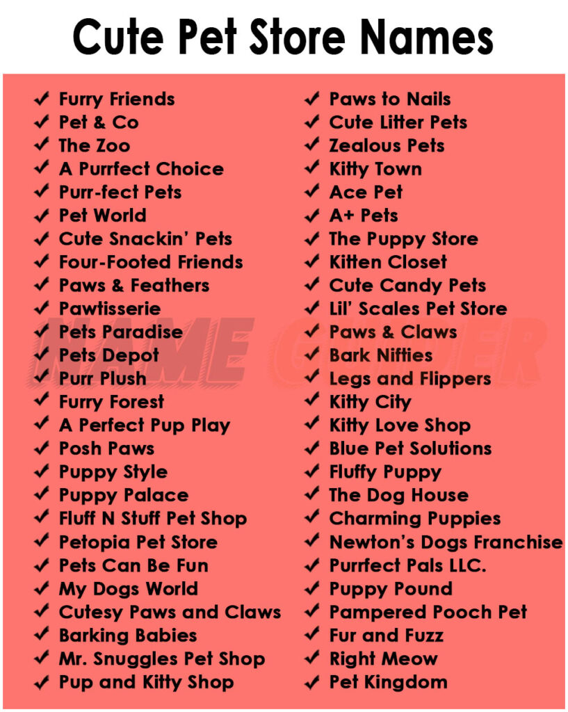 540 Superb Pet Shop Name Ideas And Suggestions 2023 