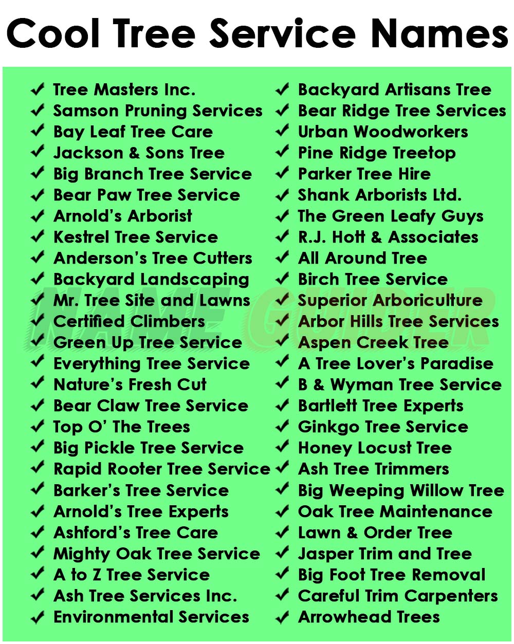 Funny Tree Company Names