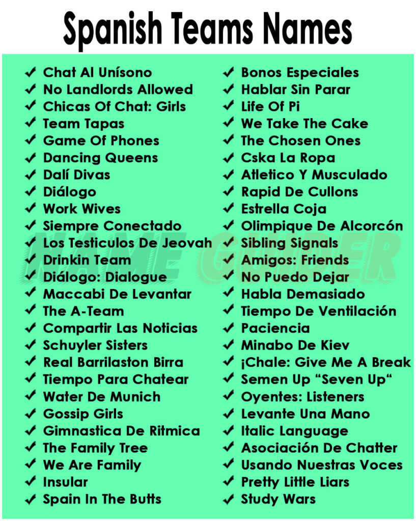 300 Spanish Group Names And Suggestions Name Guider