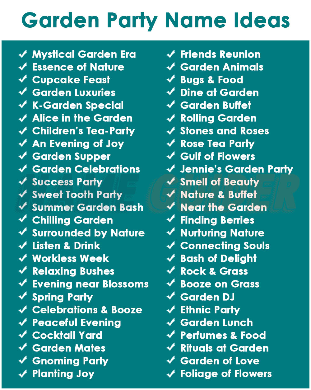 780+ Garden Party Name Ideas (2023) Name Guider