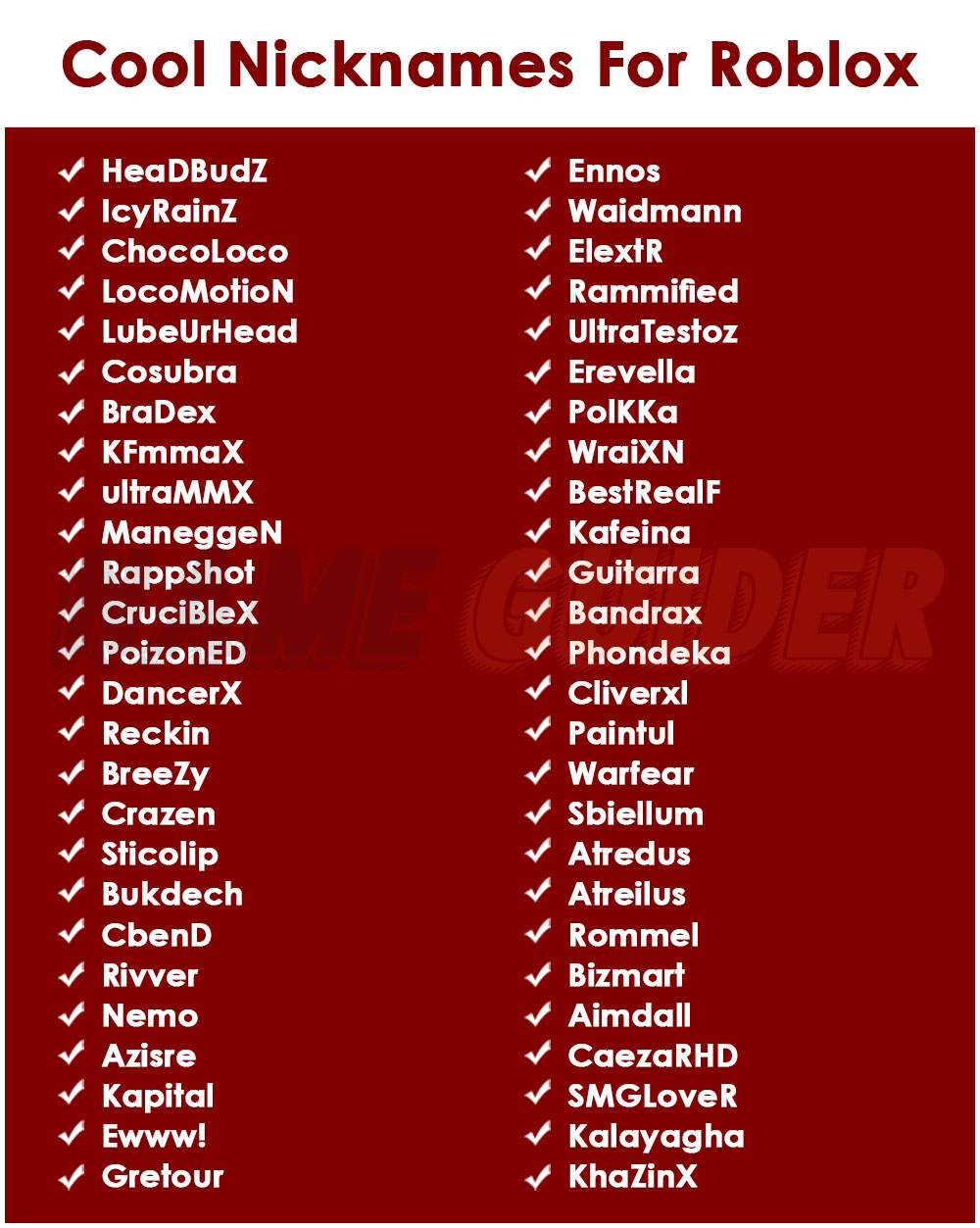 215+ Cool Nicknames For Roblox (2023) Name Guider