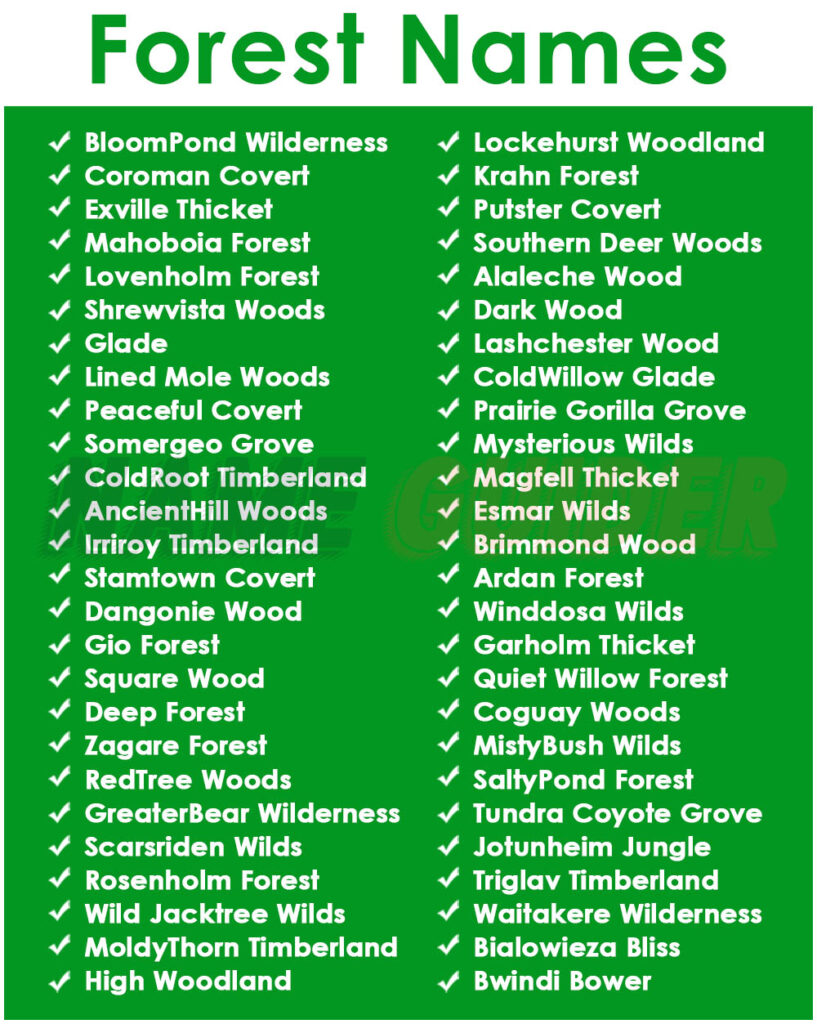 325+ Forest Names Ideas and Suggestions (2023) | Name Guider