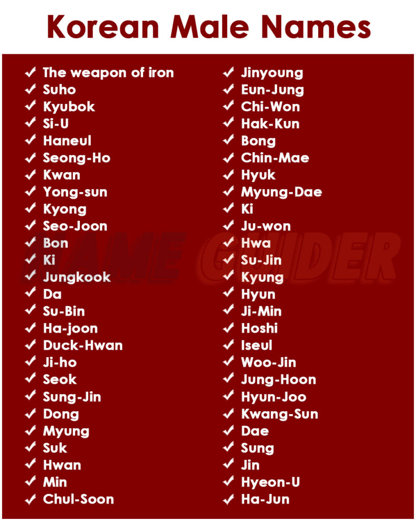 150 Korean Male Names 2023 Name Guider