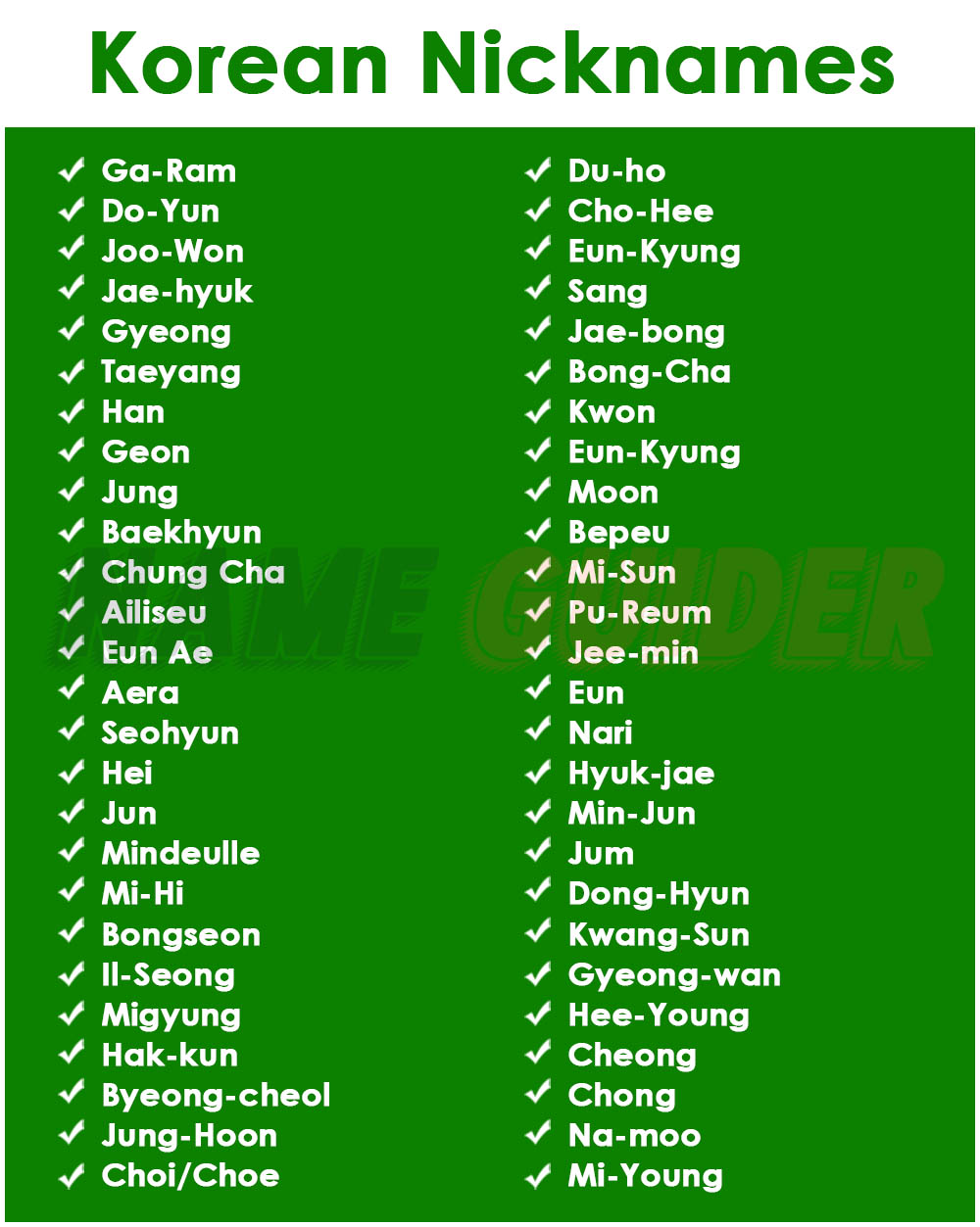 Funny Korean Nicknames For Girl Best Friend With Meaning