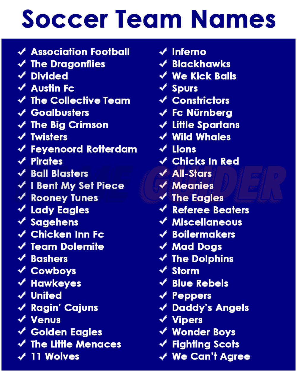 800+ Soccer Team Names and Suggestions (2023) Name Guider