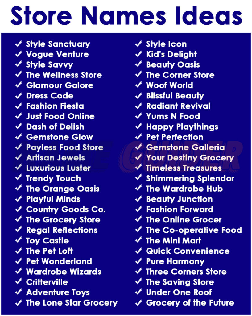 Store Names Ideas