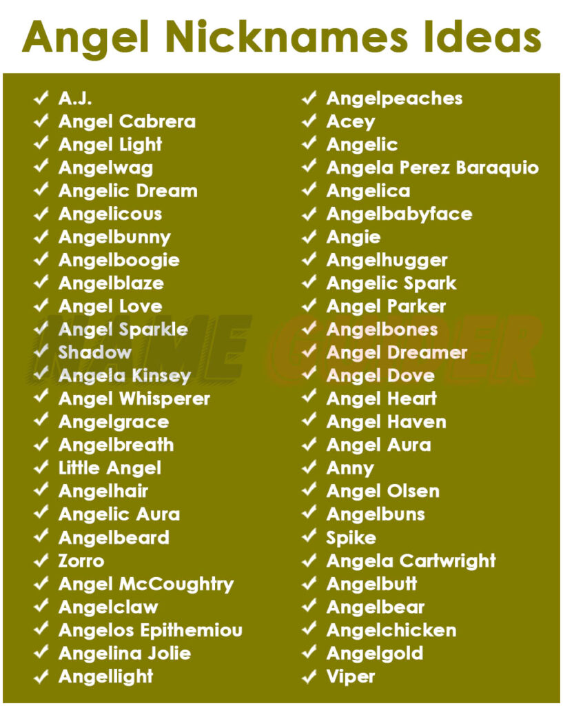 Angel Nicknames Ideas