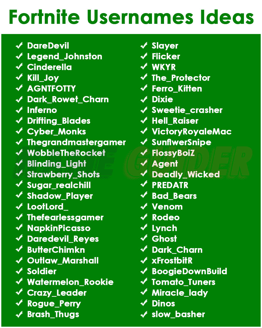 430 Fortnite Usernames Ideas and Suggestions Name Guider