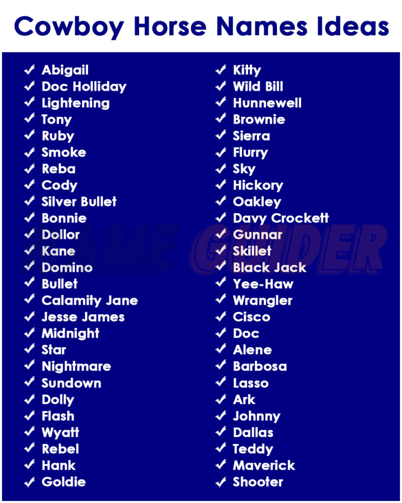 Cowboy Horse Names Ideas