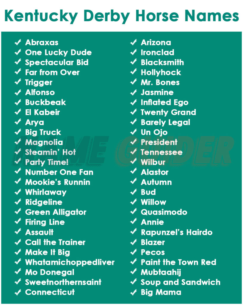 Kentucky Derby Horse Names Ideas