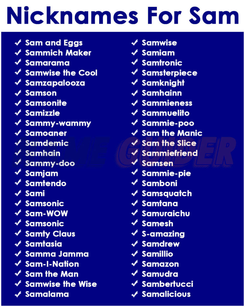 Nickname Ideas for Sam